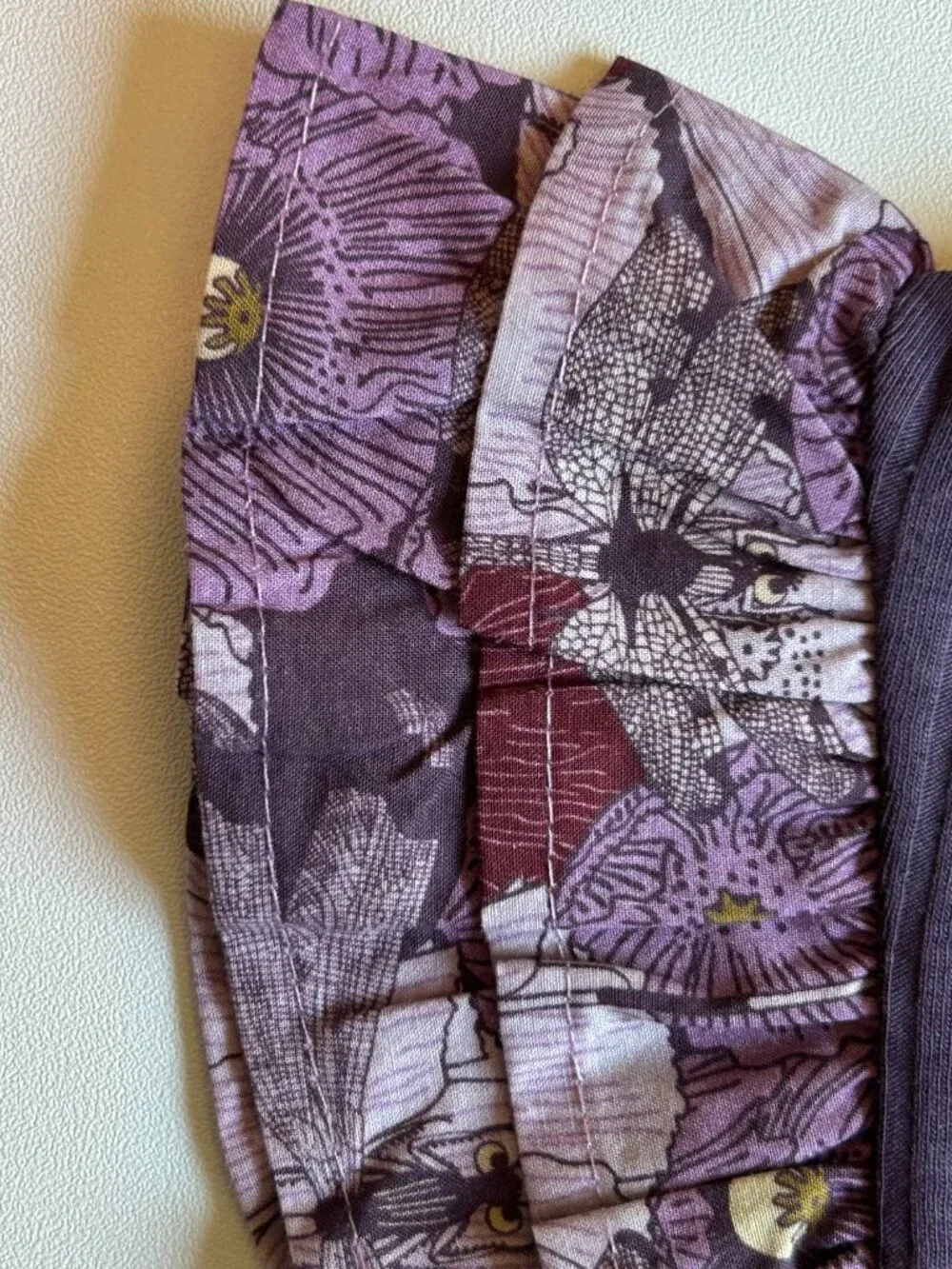 NWT Kate Quinn Ruffle Top 12-18M Vintage Violet Dragonfly Floral Organic Cotton